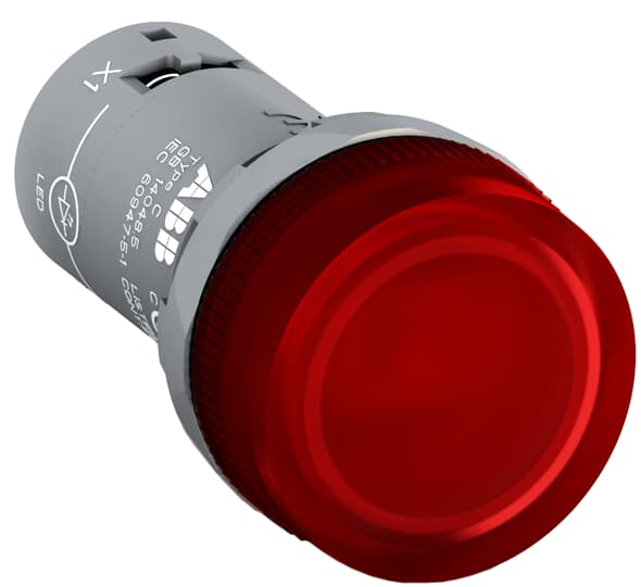 Kompakt Pilot Işığı - Pilot ışığı kafası - Kırmızı - Işıklı - Lamba tipi: Ba9s