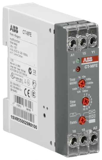 CT-MFE Zaman rölesi, çok fonksiyonlu 1c / o, 0.05s-100h, 24-240VAC / DC