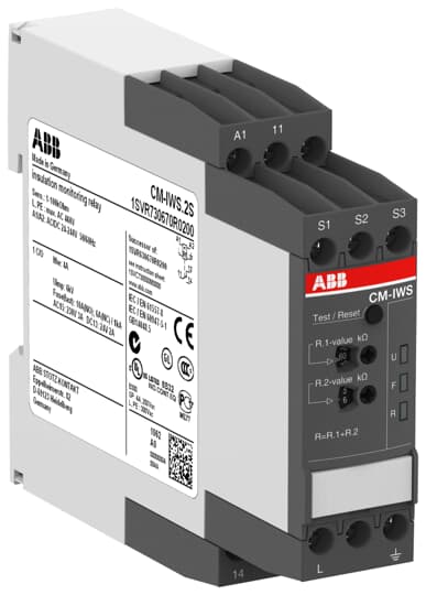 CM-IWS.2S İzolasyon izleme rölesi 1c / o, 1-100kOhm, 24-240VAC / DC